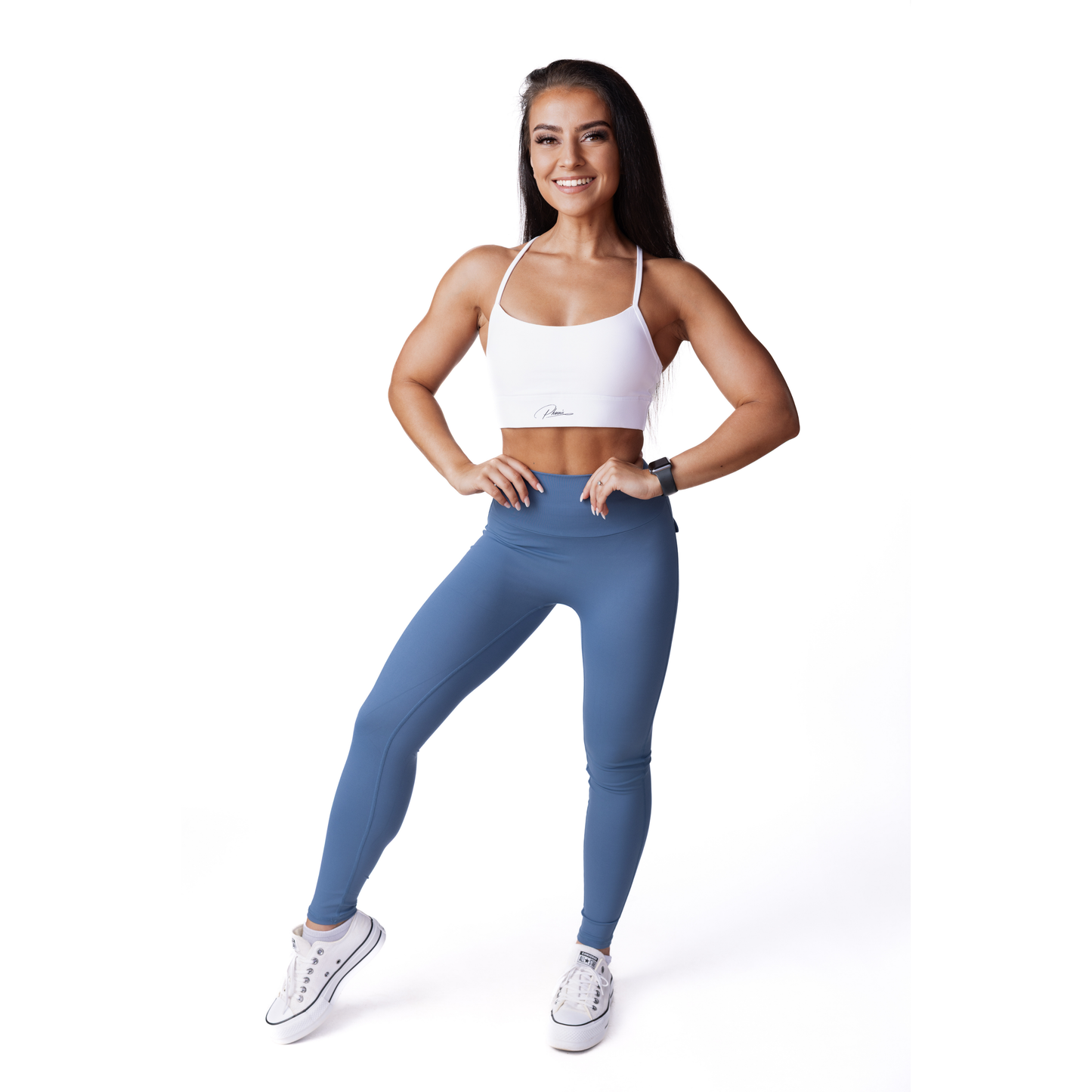 Phoenix Arise Powder Blue High Waist Cargo Scrunch Pocket Leggings