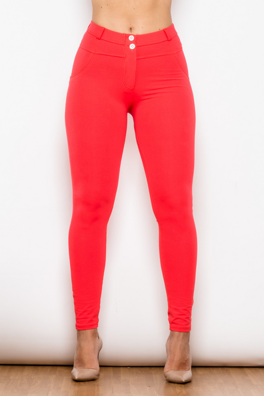 Melody Red Leggings | Premium Designer Wear