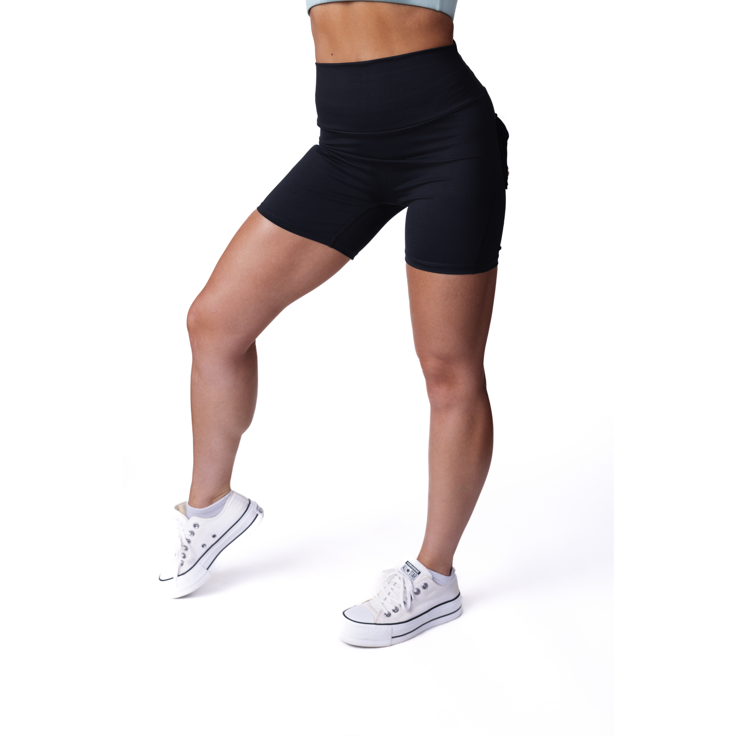 Phoenix Arise Black Cargo Scrunch Pocket Shorts