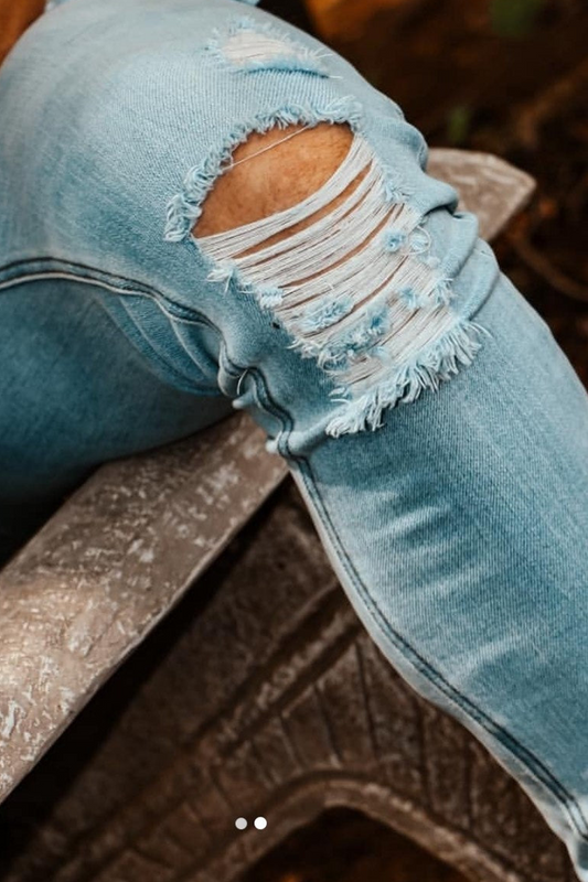 Boujee Couture Men's Light Blue Denim | Premium Designer Wear