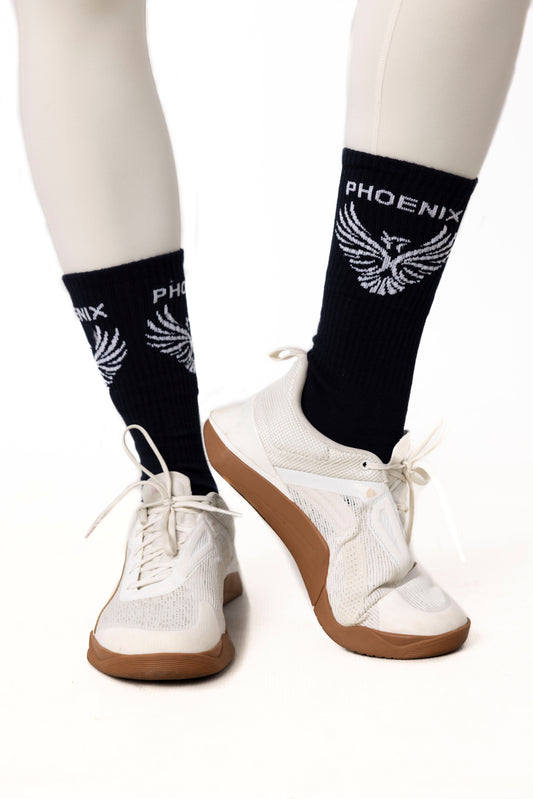 Phoenix Black Crew Socks