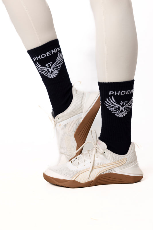 Phoenix Black Crew Socks