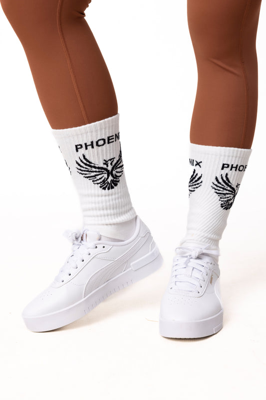 Phoenix White Crew Socks