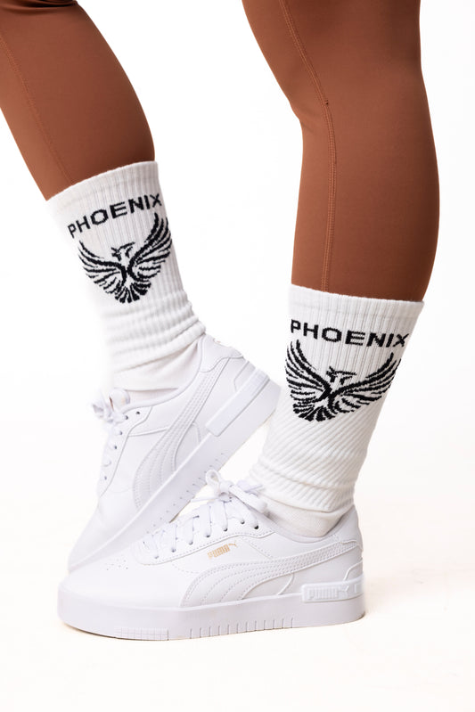 Phoenix White Crew Socks