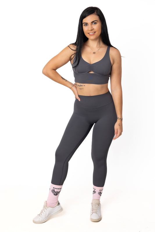 Phoenix Arise Charcoal High Waist Leggings | Premium Active Design Wear