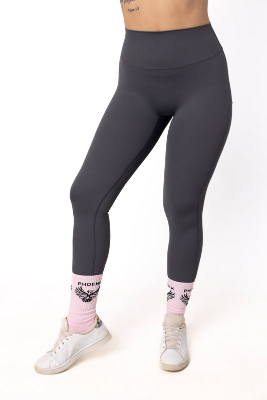 Phoenix Arise Charcoal High Waist Leggings | Premium Active Design Wear