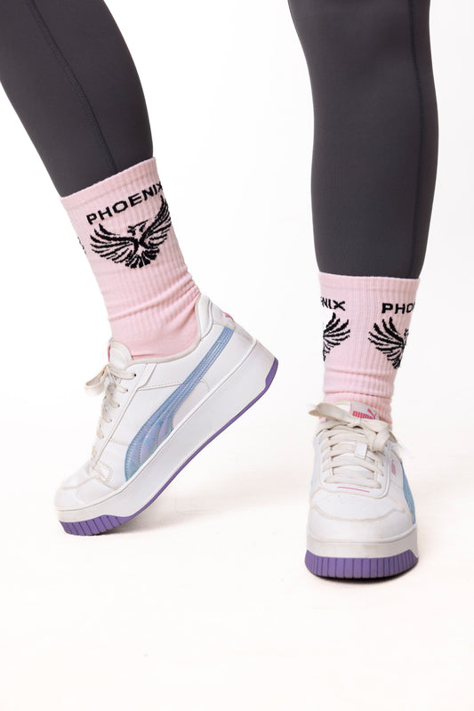 Phoenix Pink Crew Socks
