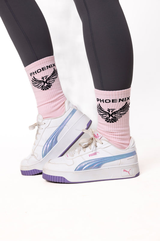 Phoenix Pink Crew Socks