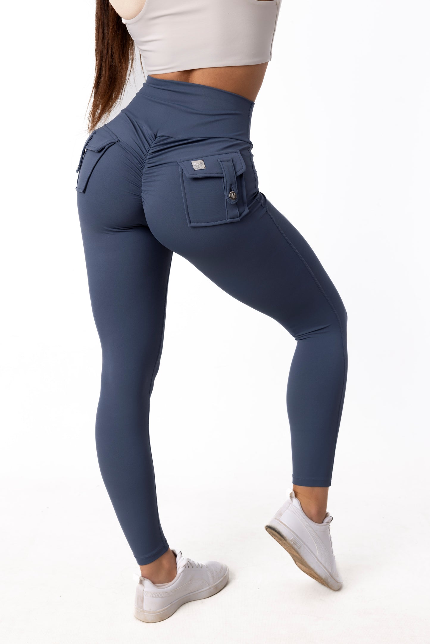 Phoenix Arise Powder Blue High Waist Leggings | Premium Active Design Wear