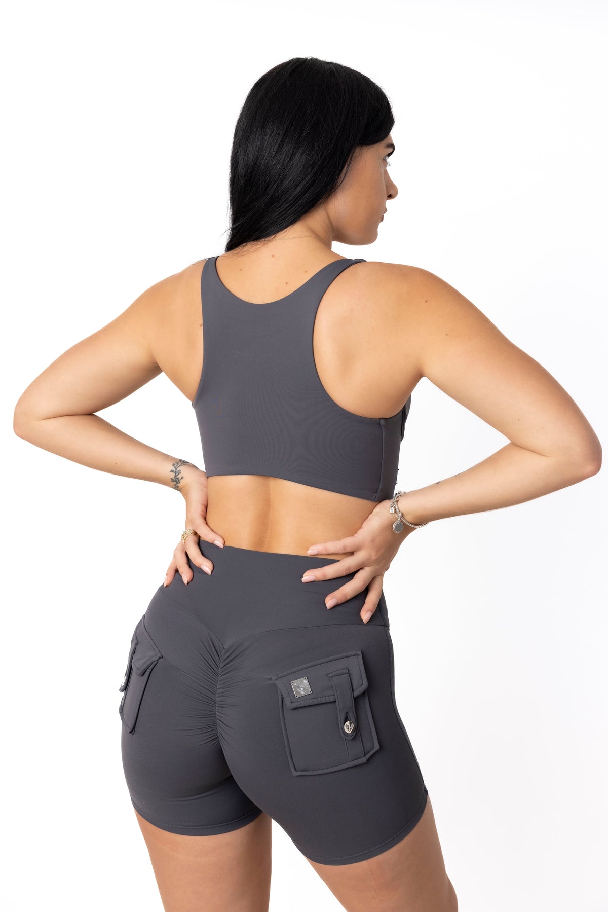 Phoenix Arise Charcoal Sports Bra – women's sports bra, image 2 of 3
