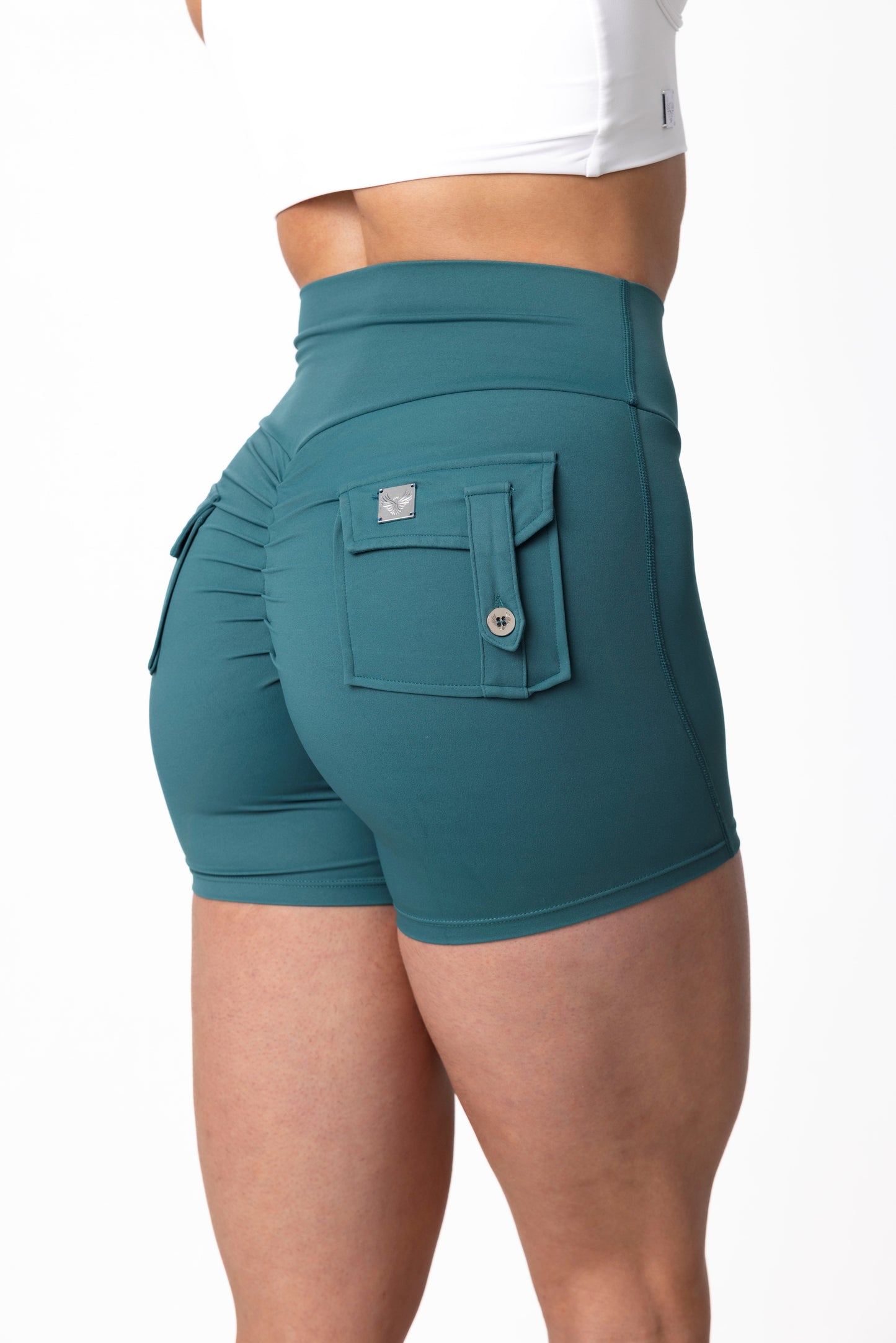 Phoenix Arise Tranquility Cargo Scrunch Pocket Shorts