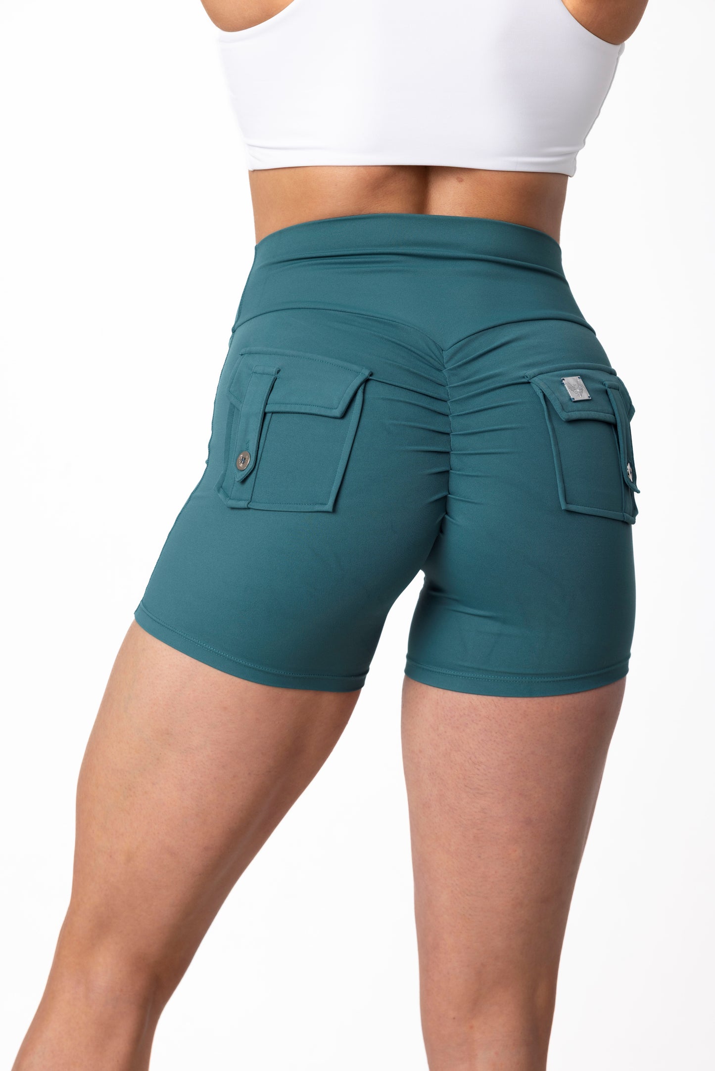 Phoenix Arise Tranquility Cargo Scrunch Pocket Shorts