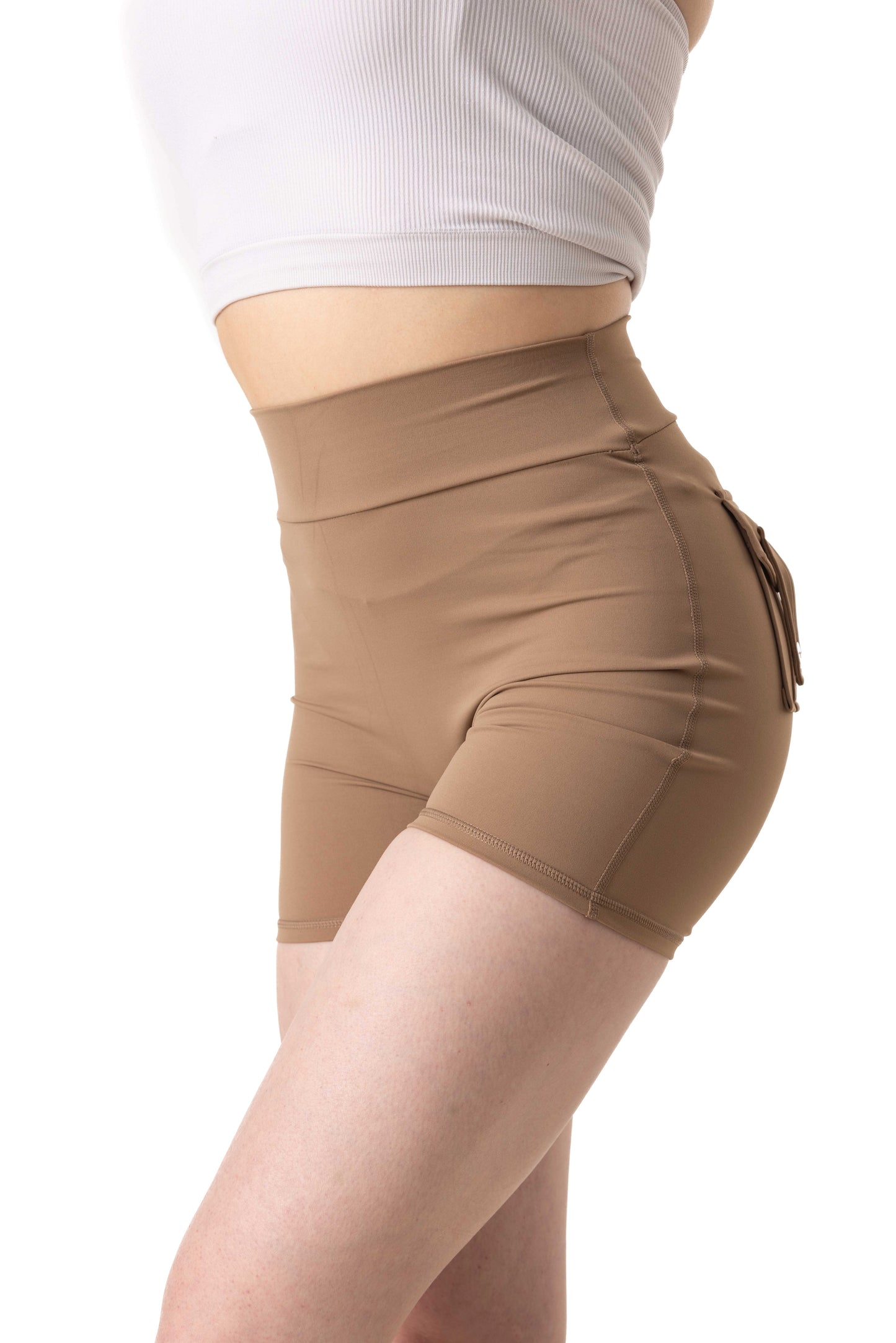 Phoenix Arise Café Latte Cargo Scrunch Pocket Shorts