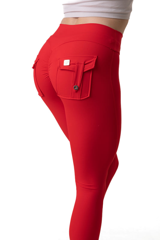 Phoenix Arise Radiant Red Mid Waist Leggings | Premium Active Design Wear