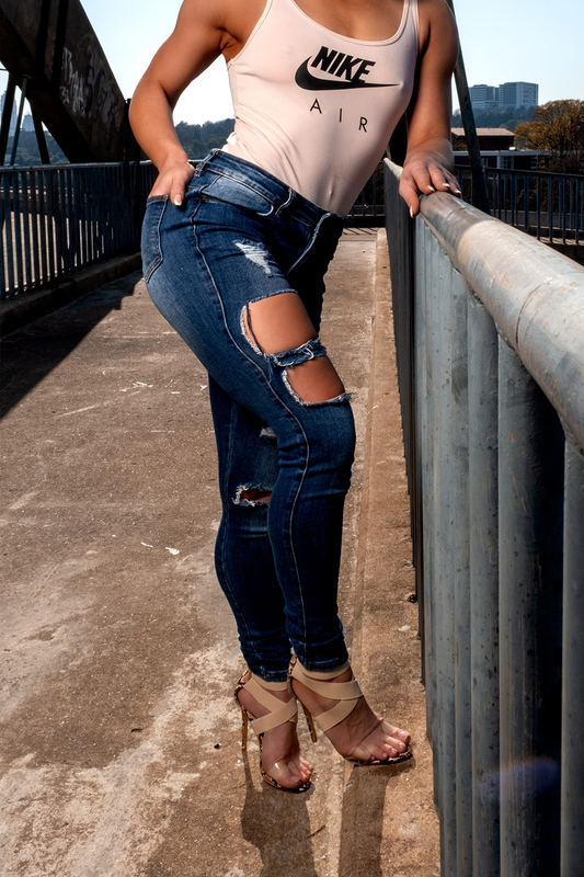 Boujee Couture Ladies Dark Blue Denims | Premium Designer Wear