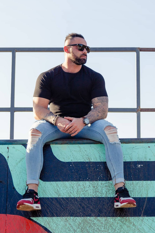 Boujee Couture Men's Light Blue Denim | Premium Designer Wear