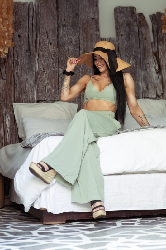 Boujee Couture Limited Edtion Subtle Sage 2 Piece | Premium Designer Wear