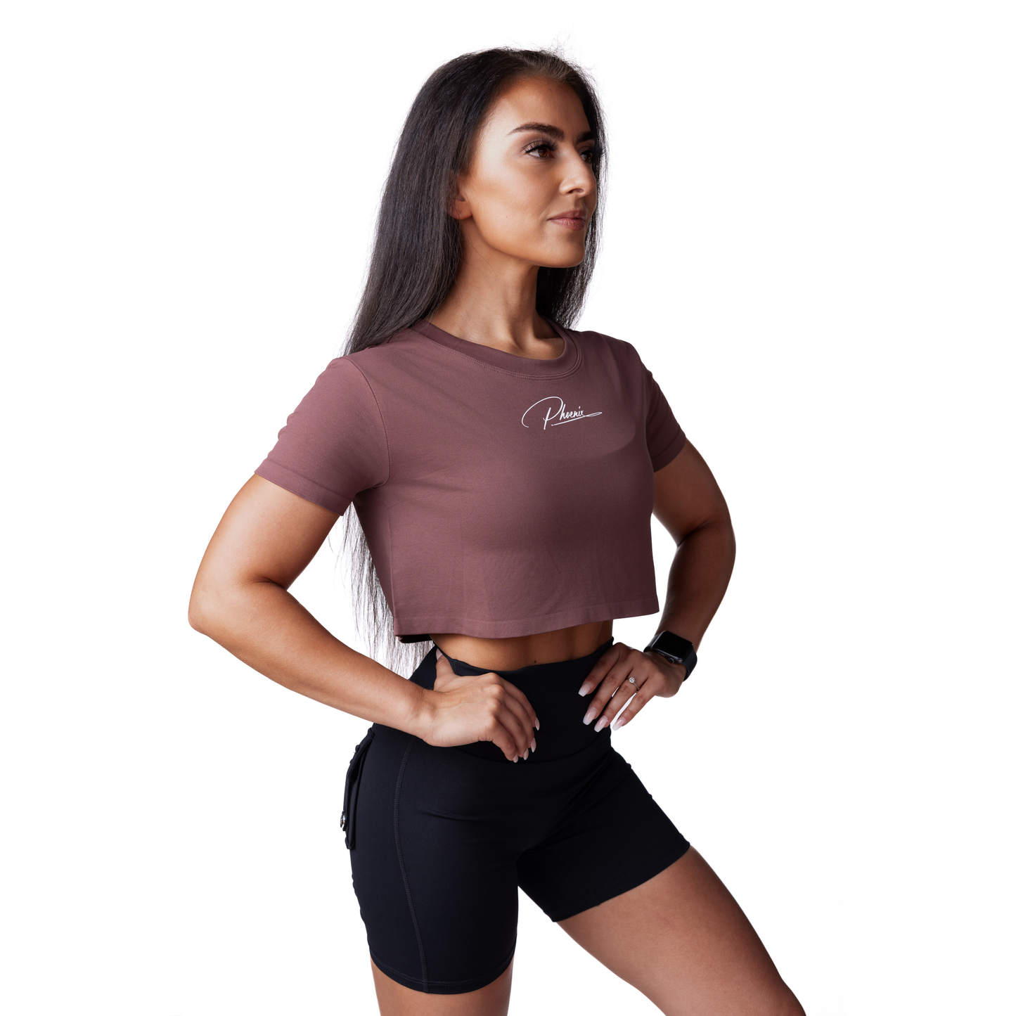 Phoenix Crowned Brown Crop Top