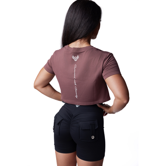 Phoenix Crowned Brown Crop Top