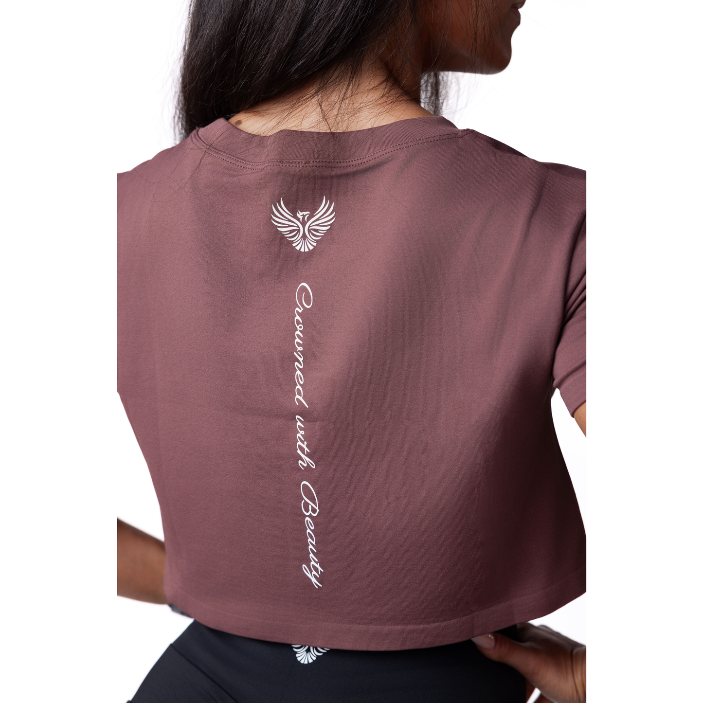 Phoenix Crowned Brown Crop Top