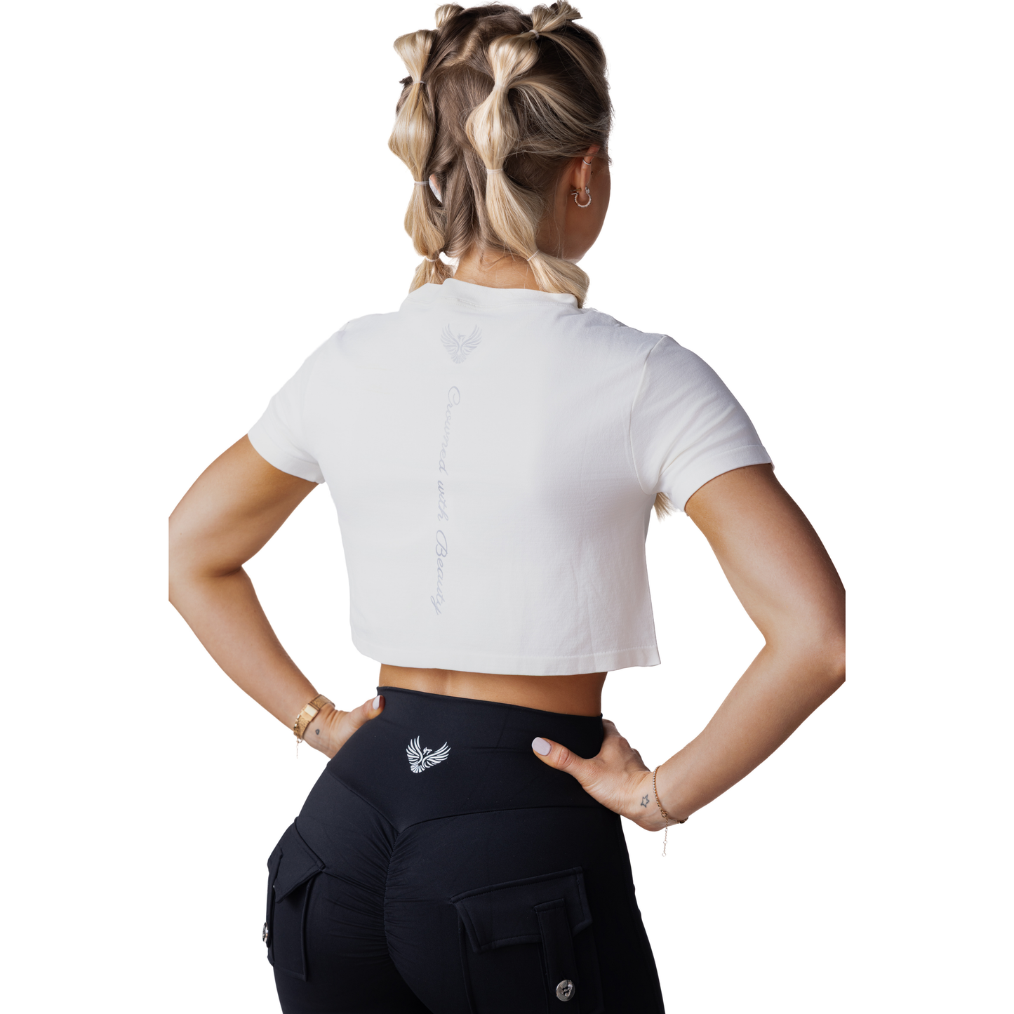 Phoenix Crowned White Crop Top