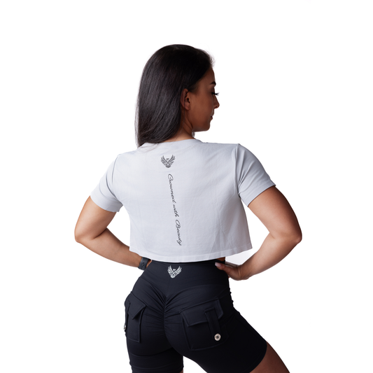 Phoenix Crowned Grey Crop Top
