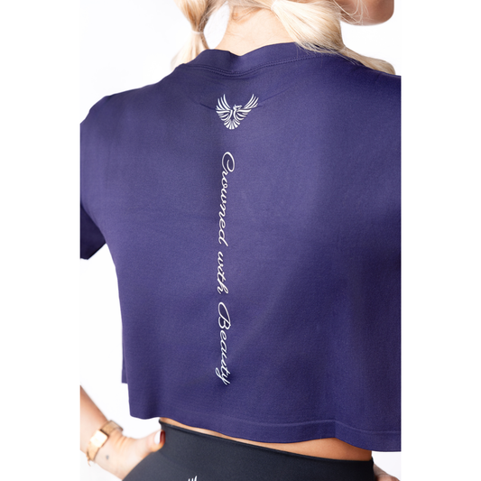 Phoenix Crowned Navy Crop Top