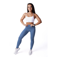 Phoenix Arise Powder Blue High Waist Cargo Scrunch Pocket Leggings