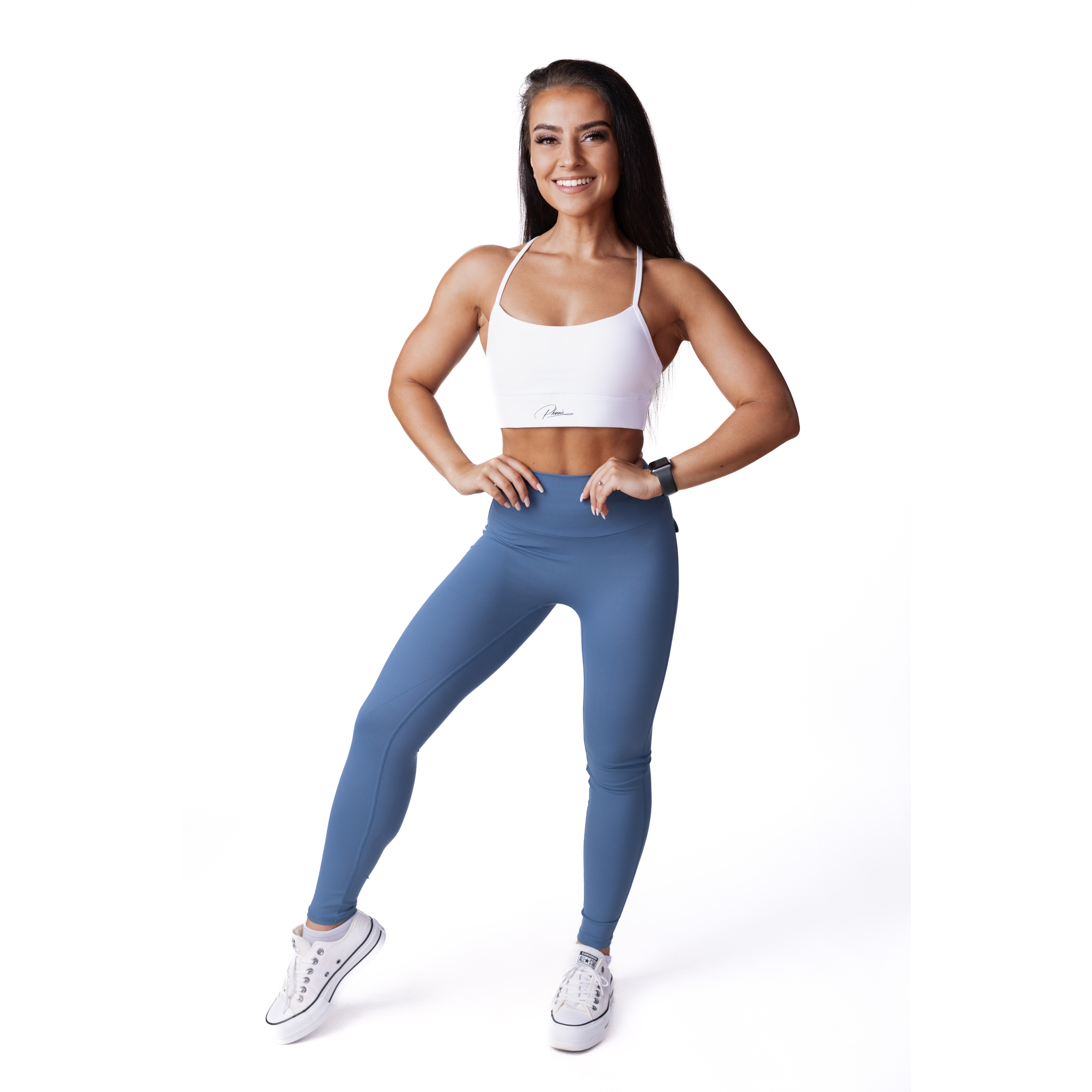 Phoenix Arise Powder Blue High Waist Cargo Scrunch Pocket Leggings