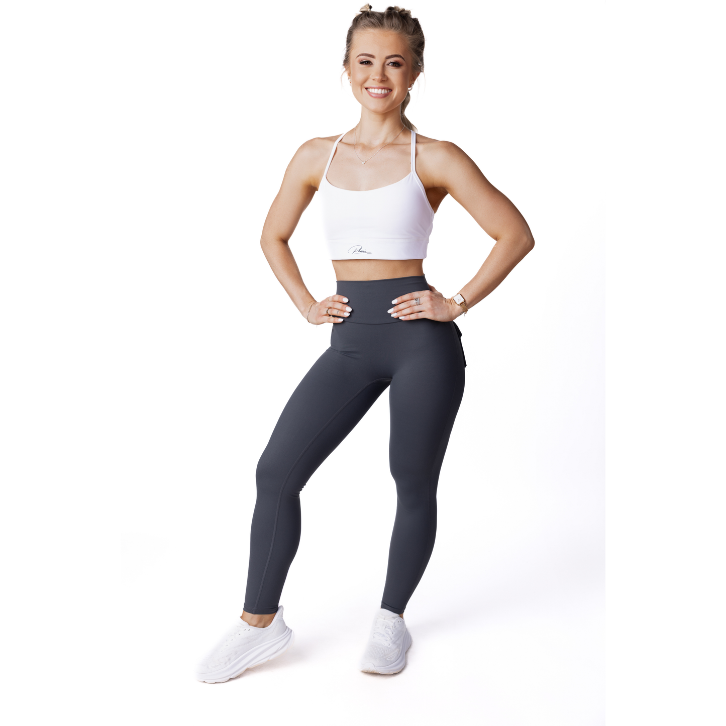 Phoenix Arise Charcoal High Waist Cargo Scrunch Pocket Leggings