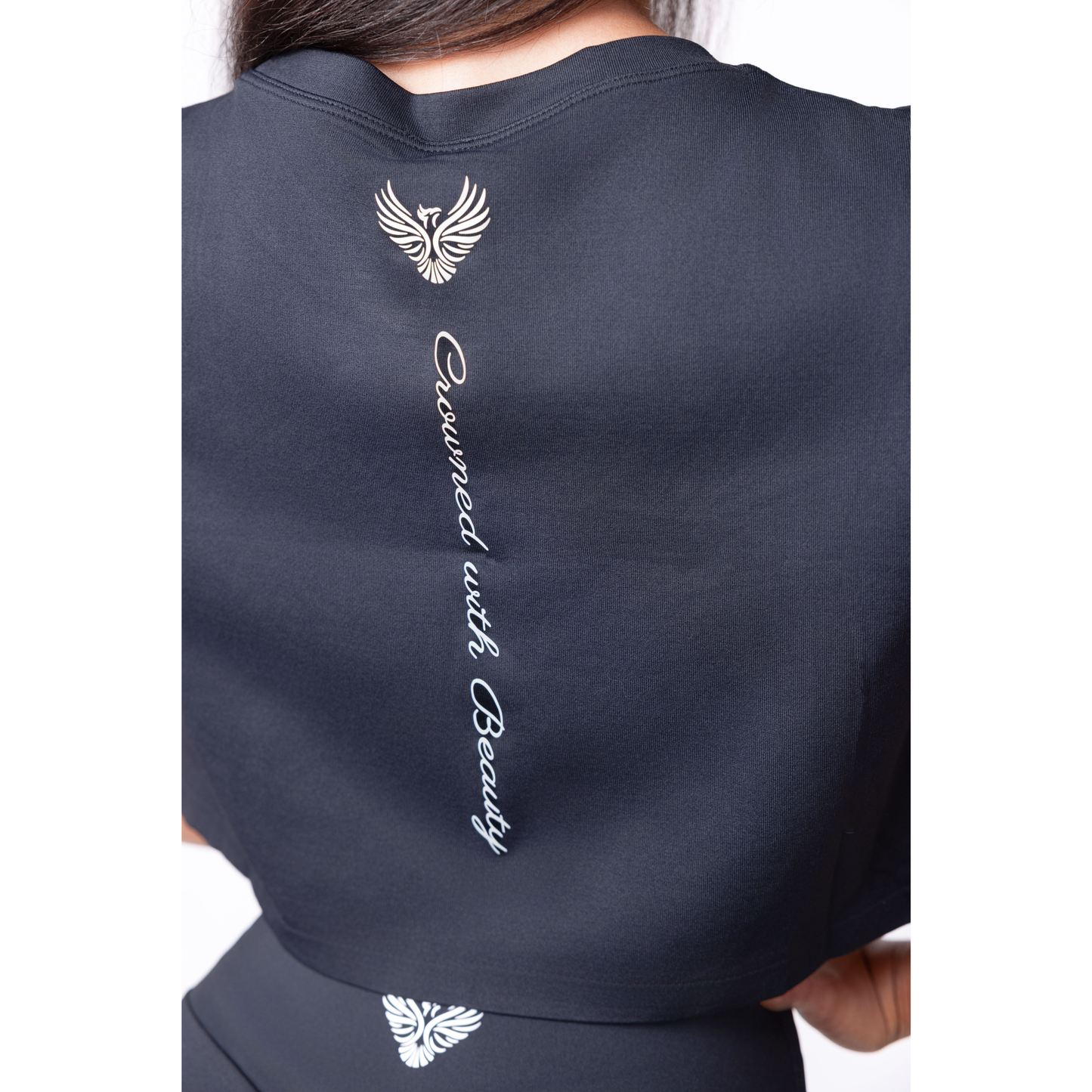 Phoenix Crowned Black Crop Top
