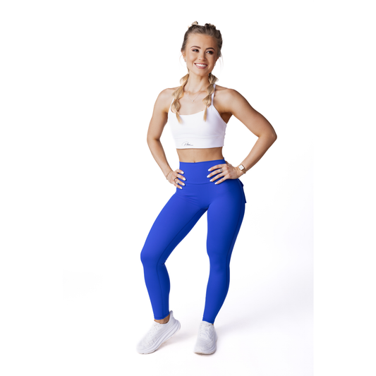 Phoenix Arise Royal Blue High Waist Cargo Scrunch Pocket Leggings