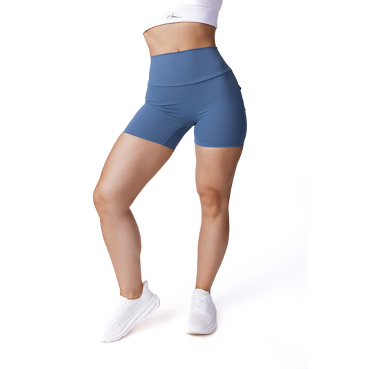 Phoenix Arise Powder Blue Cargo Scrunch Pocket Shorts