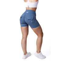 Phoenix Arise Powder Blue Cargo Scrunch Pocket Shorts