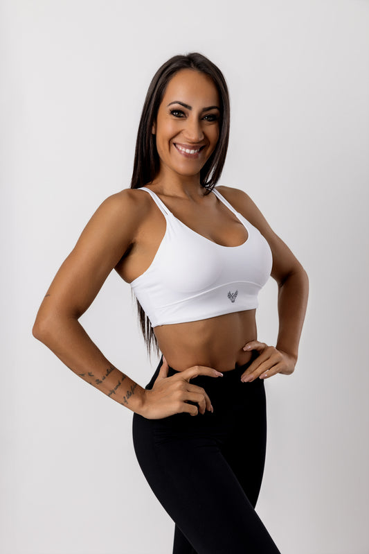 Revive White Sports Bra