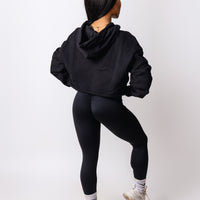 Ascend Black Crop Hoodie