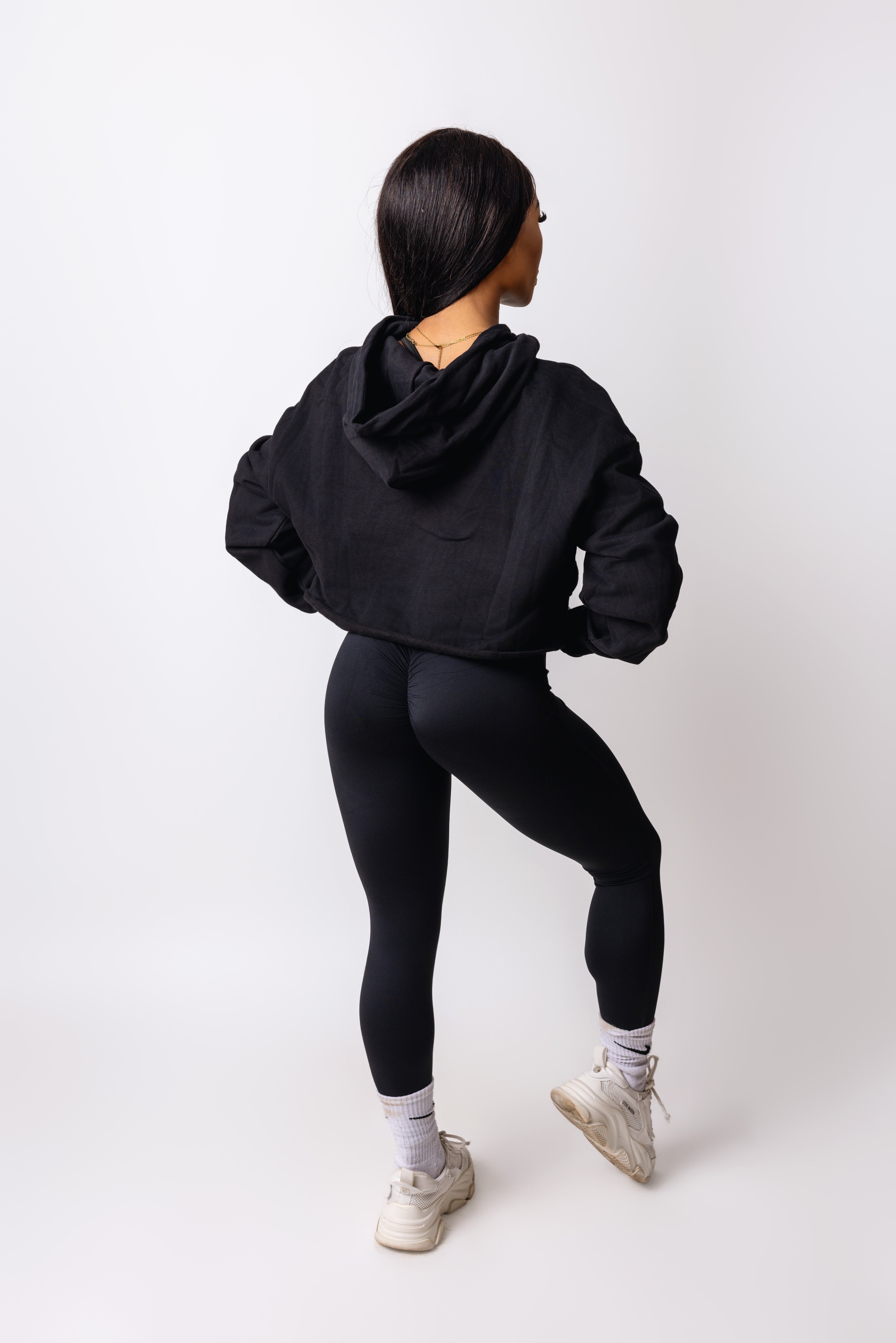 Ascend Black Crop Hoodie