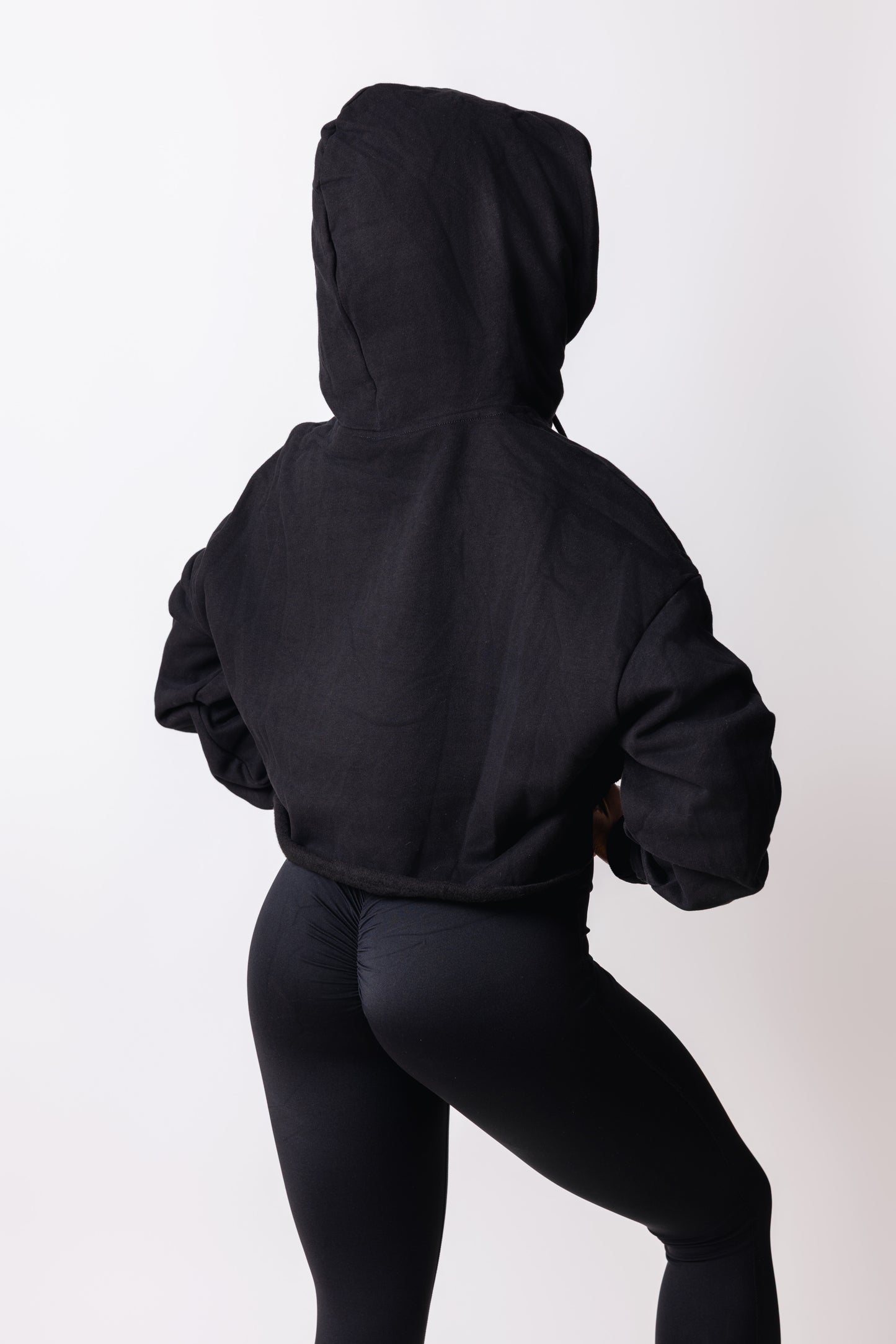 Ascend Black Crop Hoodie