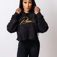 Ascend Black Crop Hoodie