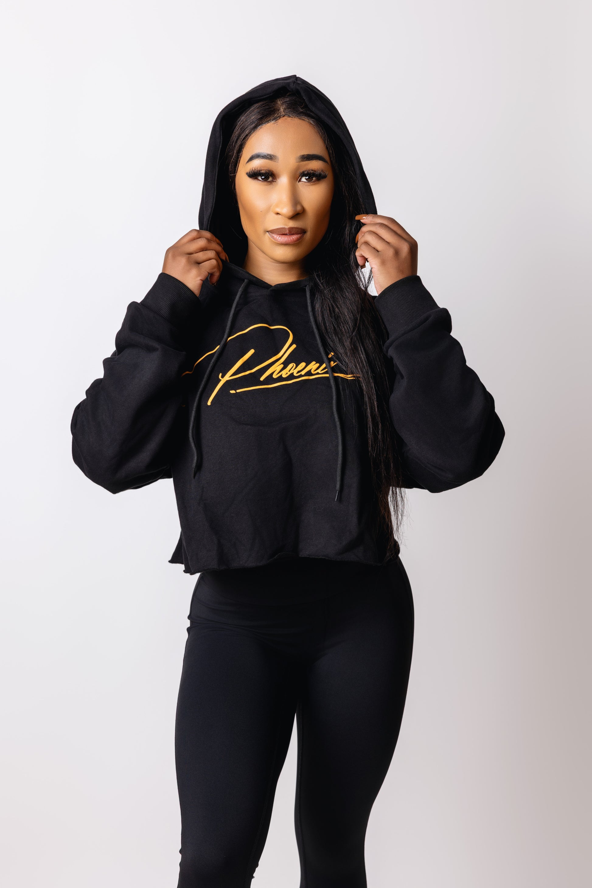 Ascend Black Crop Hoodie