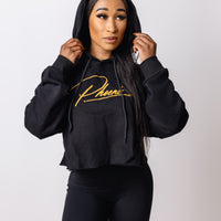 Ascend Black Crop Hoodie