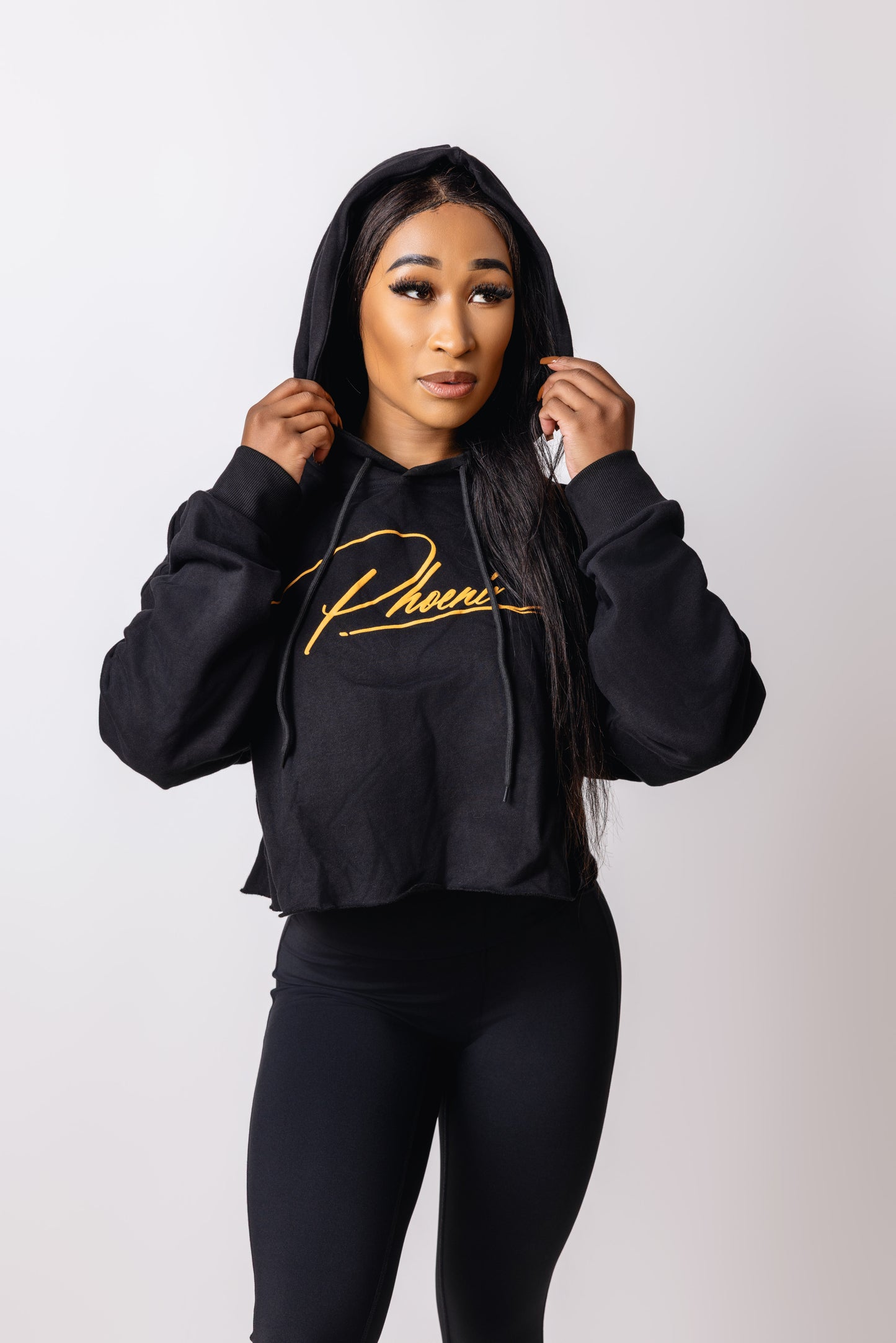 Ascend Black Crop Hoodie