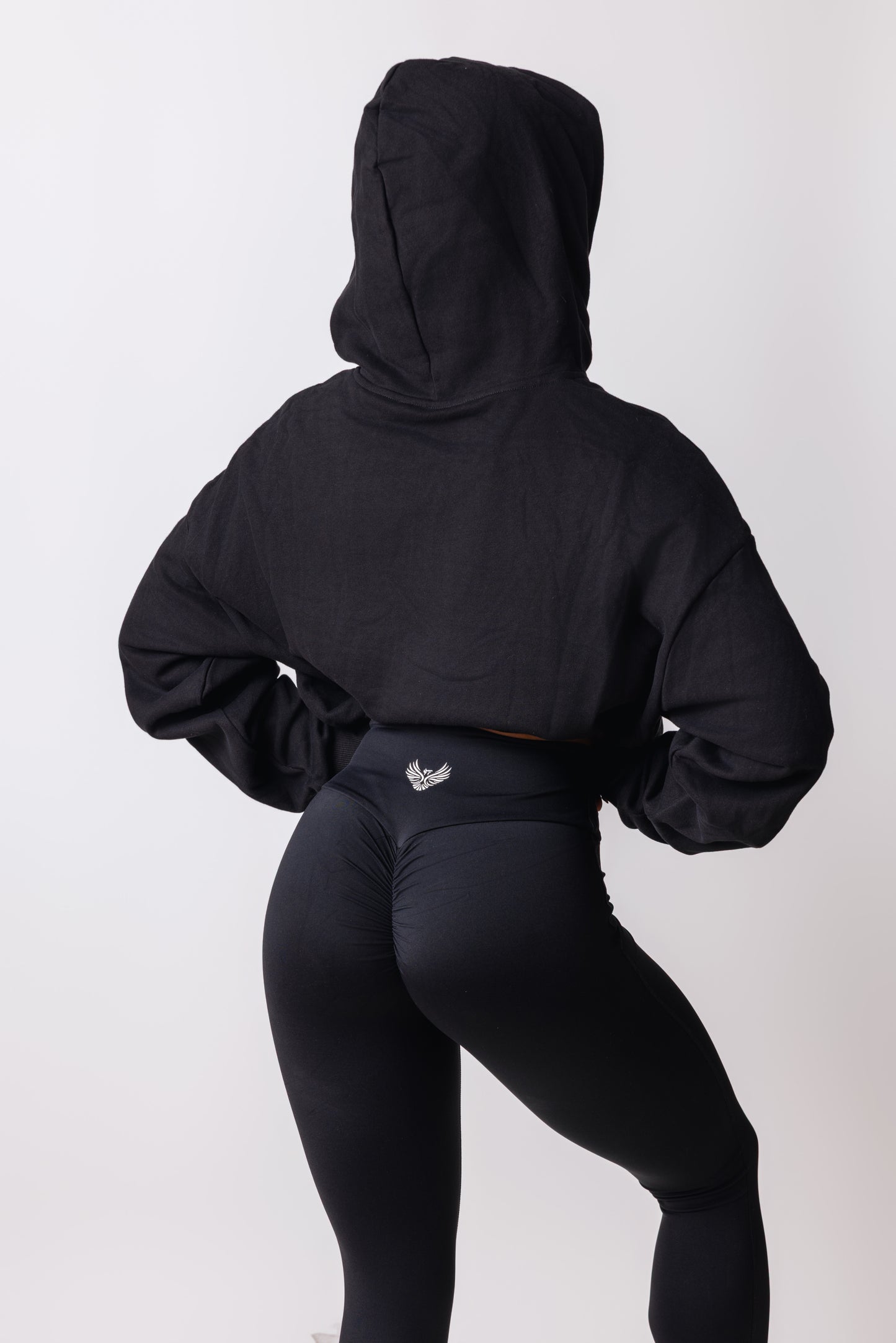 Ascend Black Crop Hoodie