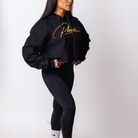 Ascend Black Crop Hoodie