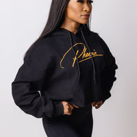 Ascend Black Crop Hoodie
