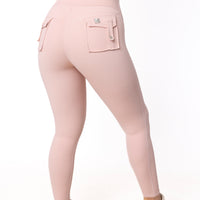 Phoenix Arise Rose Pink High Waist Cargo Scrunch Pocket Leggings