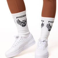 Phoenix White Crew Socks