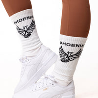 Phoenix White Crew Socks