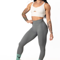 Phoenix Arise Ash Gray High Waist Cargo Scrunch Pocket Leggings