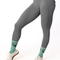Phoenix Arise Ash Gray High Waist Cargo Scrunch Pocket Leggings